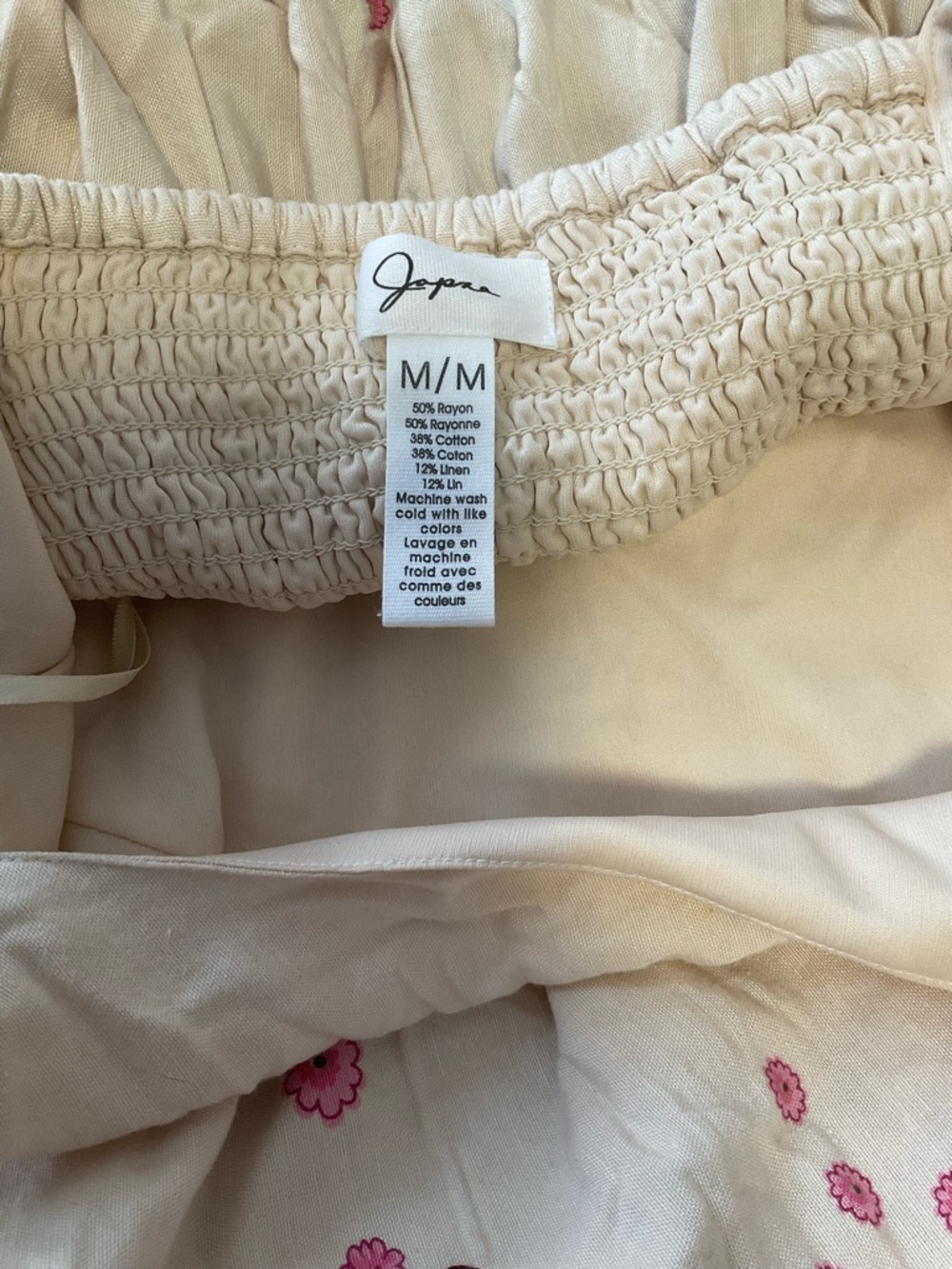 Japna Cream Maxi Dress with Pink Floral Print - Picture 5 of 8